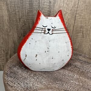 Rustic Tabby Cat Shelf Sitter Wood Love Home Decor Boho Home FAST SHIP